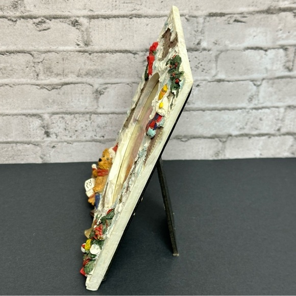 Photo Frame 3.5" X 5" Holiday Ceramic Christmas Tree Teddy Bear Wreath Snow - Picture 12 of 14